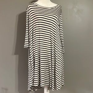 Yee Black and White Striped Dress, Size M